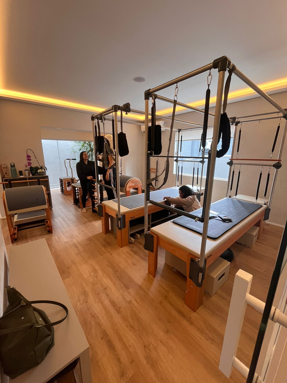 Reformer do estúdio de Pilates