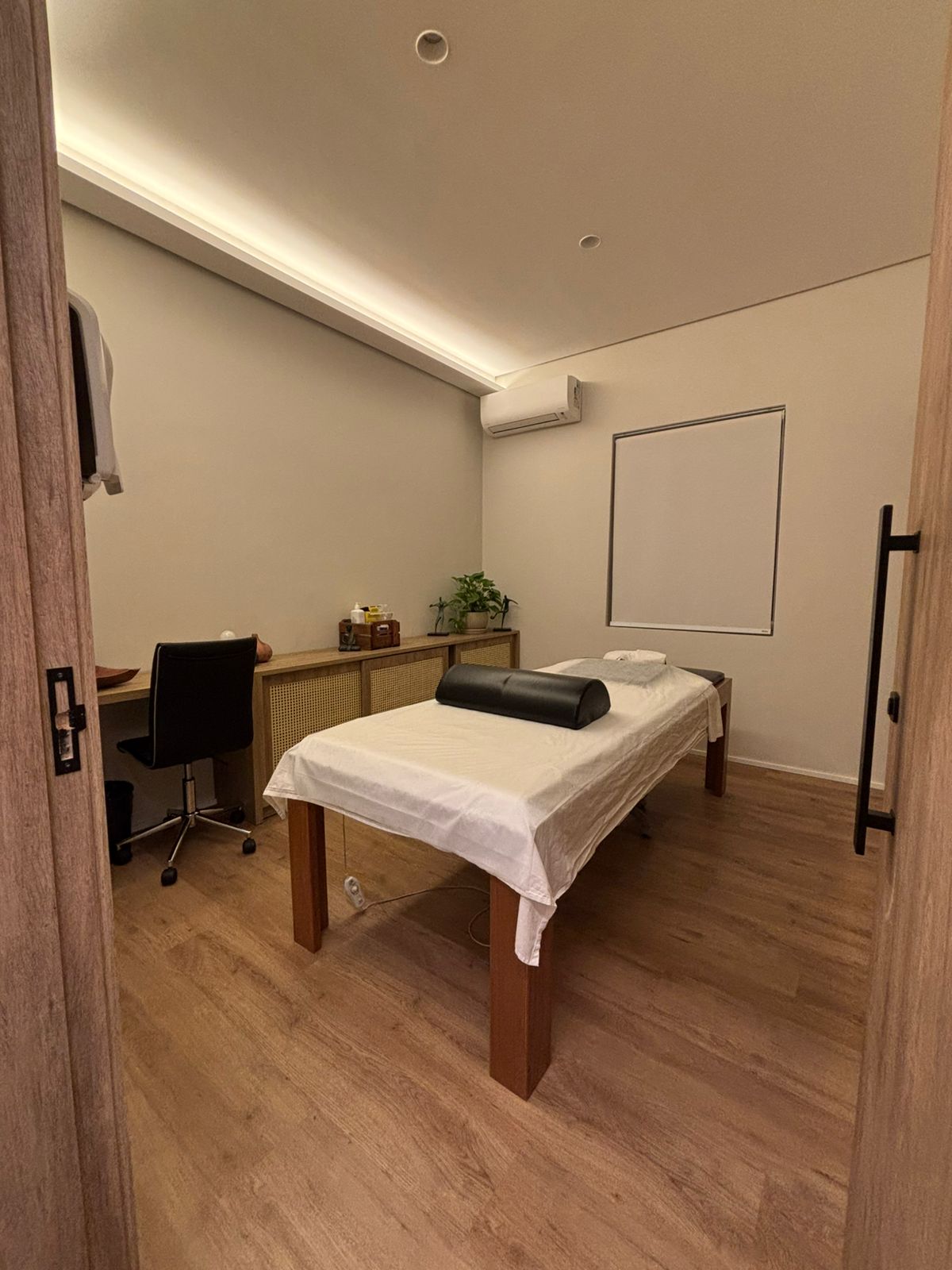 Sala preparada para massagem
