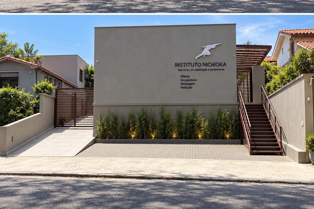 Fachada da Unidade 2 do Instituto Nichioka em 2114, clínica de fisioterapia, pilates e reabilitação
